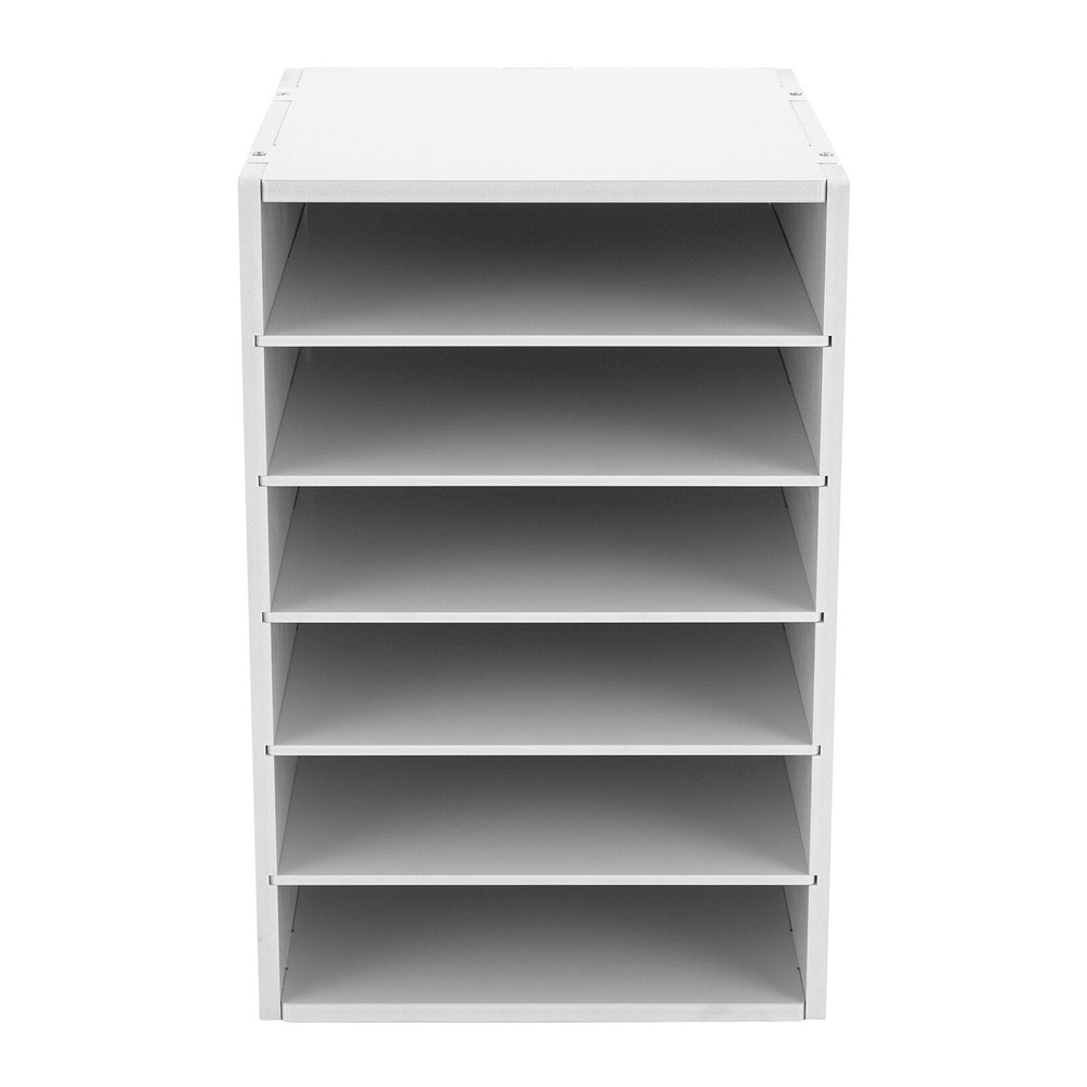 White Desktop Organizer Desktop File Holder File Organizer Modern Rectangular