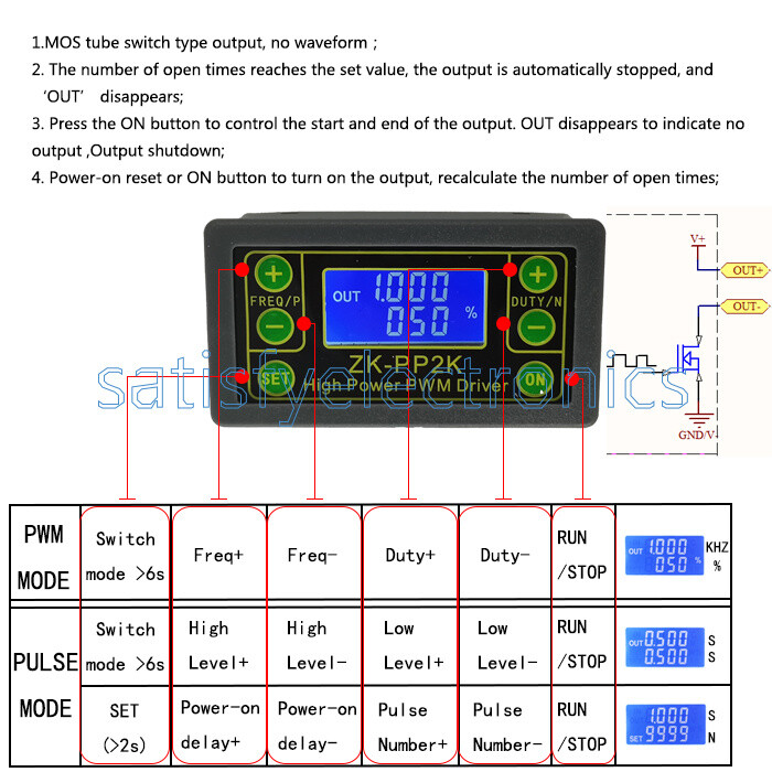 PWM DC 3.3~30V Motor Speed Controller regulator Adjustable Pulse Frequency Duty