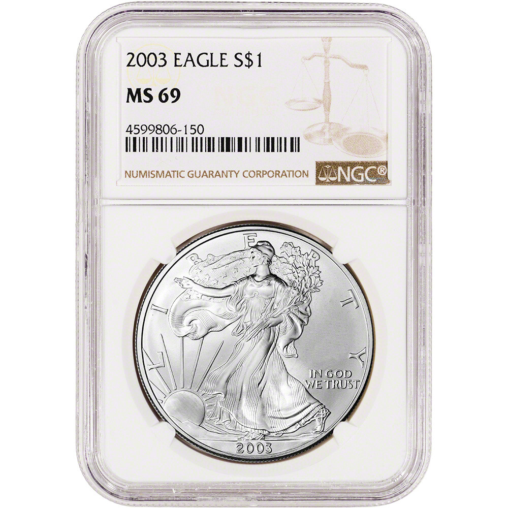 2003 American Silver Eagle Coin - NGC MS69