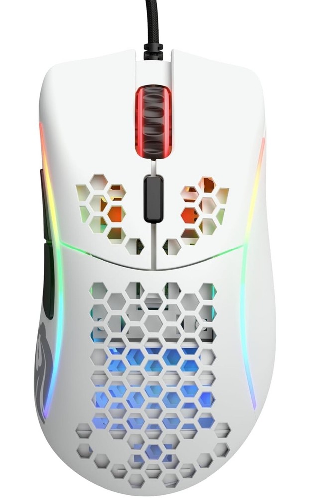 New Glorious Model D Minus Glossy White RGB Wired Gaming PC Mouse D-
