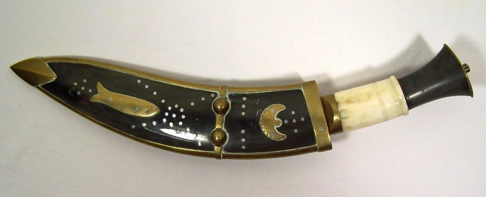 Kukri Knife with Sheath Engraved Fixed Blade