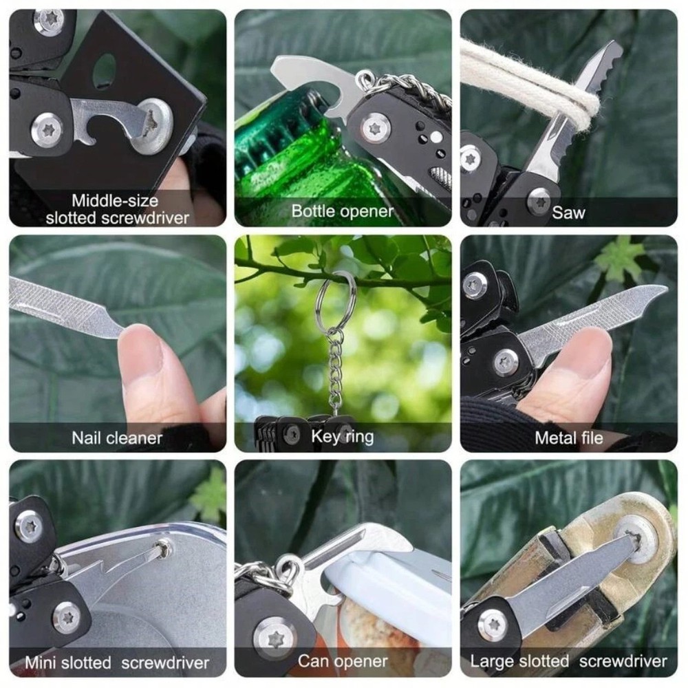 14-in-1 MINI Multitool Pliers Rugged & Practical Portable Pocket Camping Tools