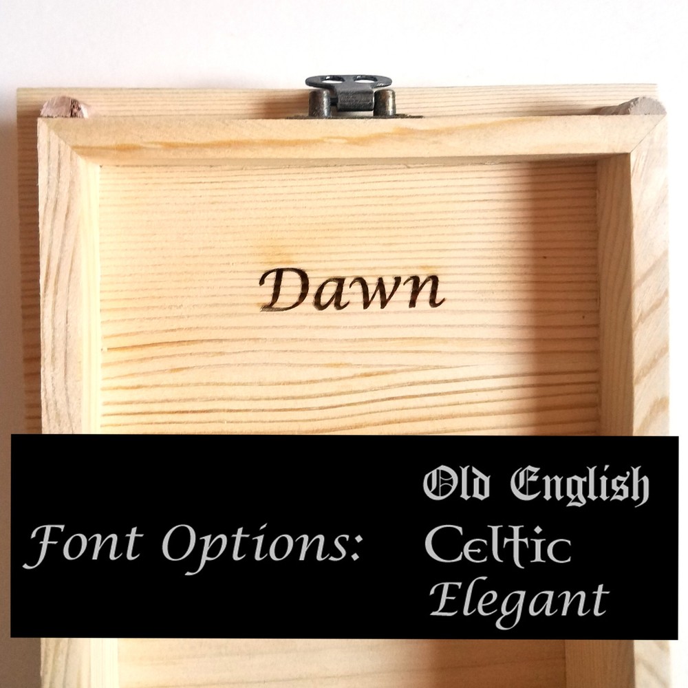 Celtic 4 Leaf Clover Latched Wooden Box, Free Engraved Personalization