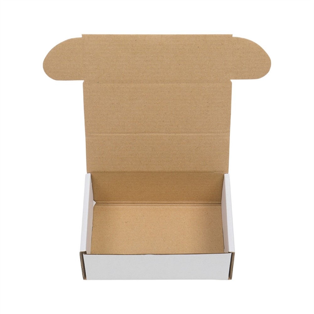 50 Pack Corrugated Packaging Boxes White Cardboard Boxes and Yellow Inside 6x4x2