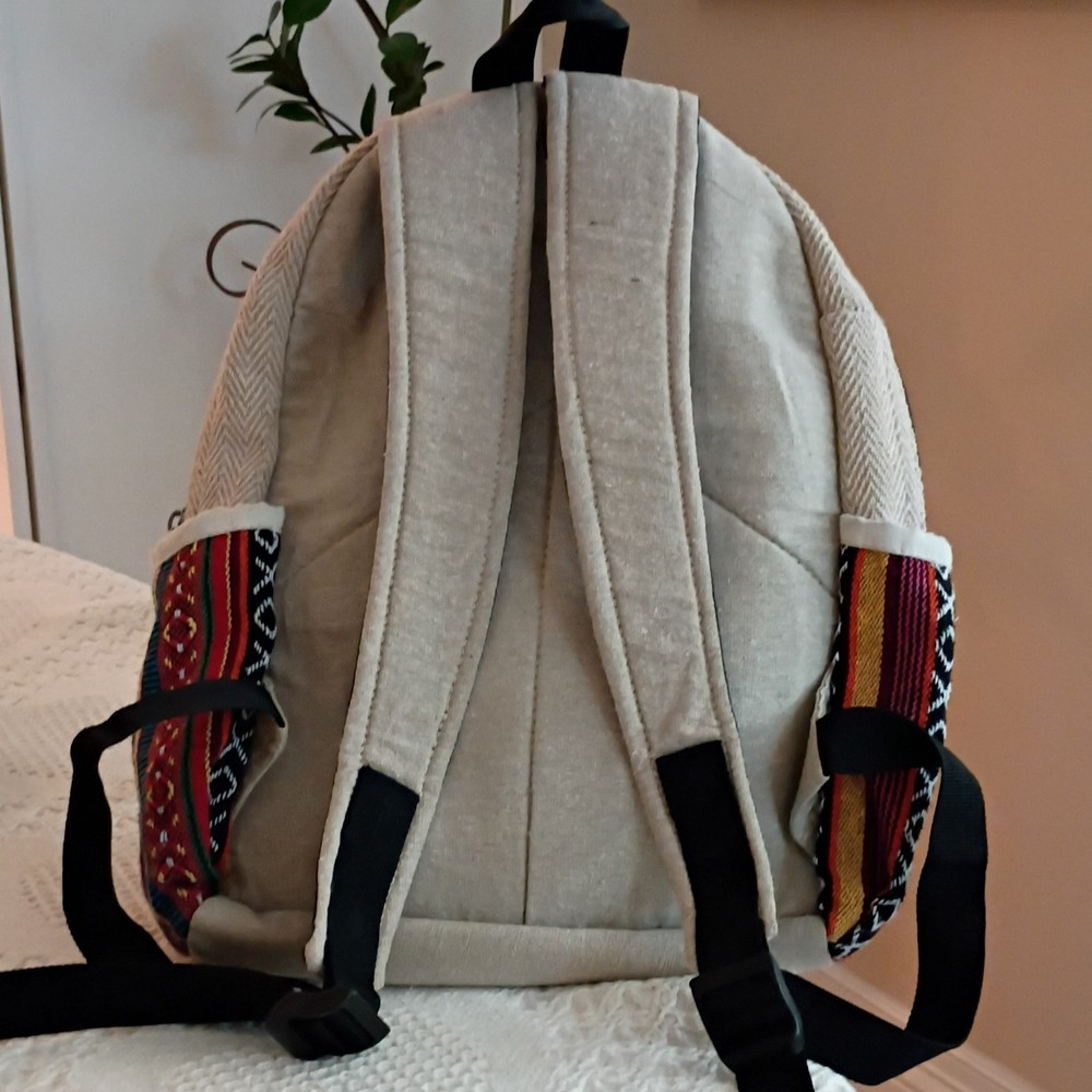 Threadheads Himalayan Hemp Backpack Patterned Multicolor Padded Straps Hiking