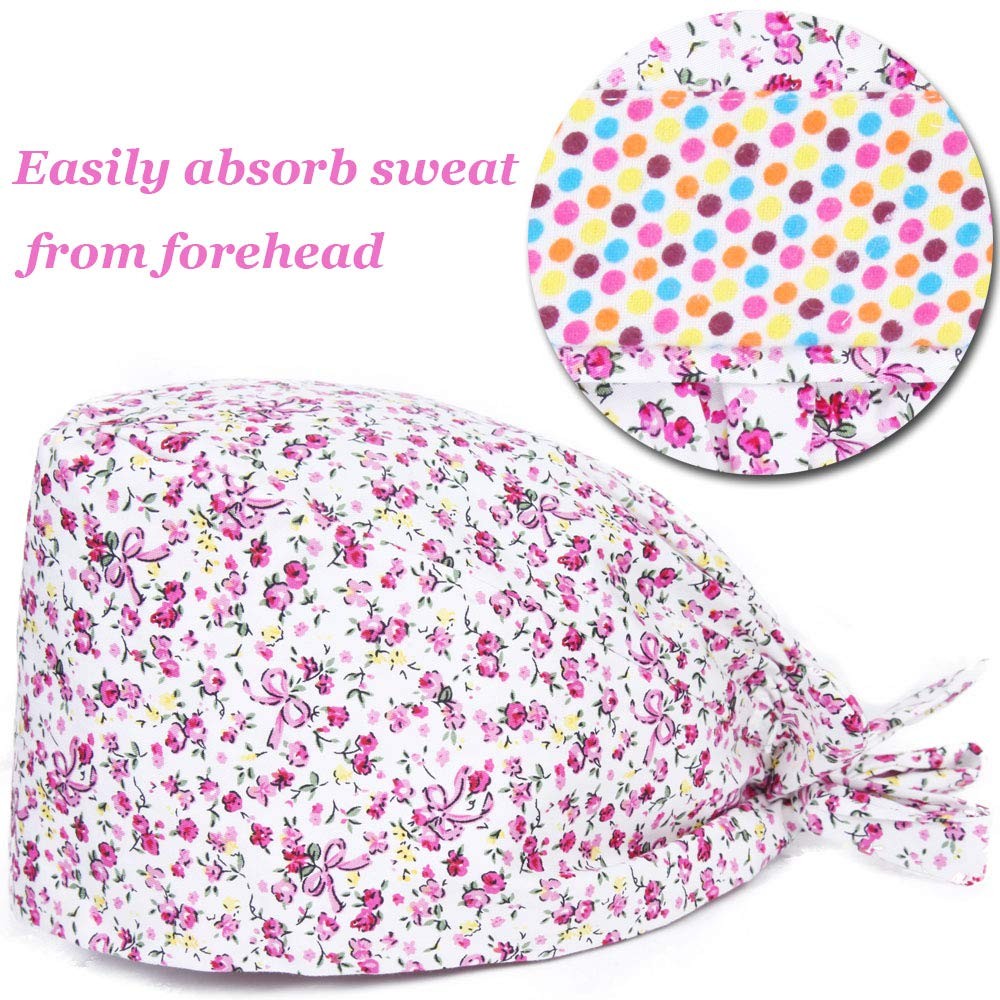 Adjustable Working Cap Elastic Tie Back Scrub Cap Unisex One Size Multiple Color