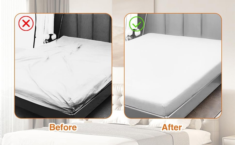 4 Pcs Sheet Straps, Adjustable Mattress Sheet Clips,Fitted Sheet Straps Keepi...