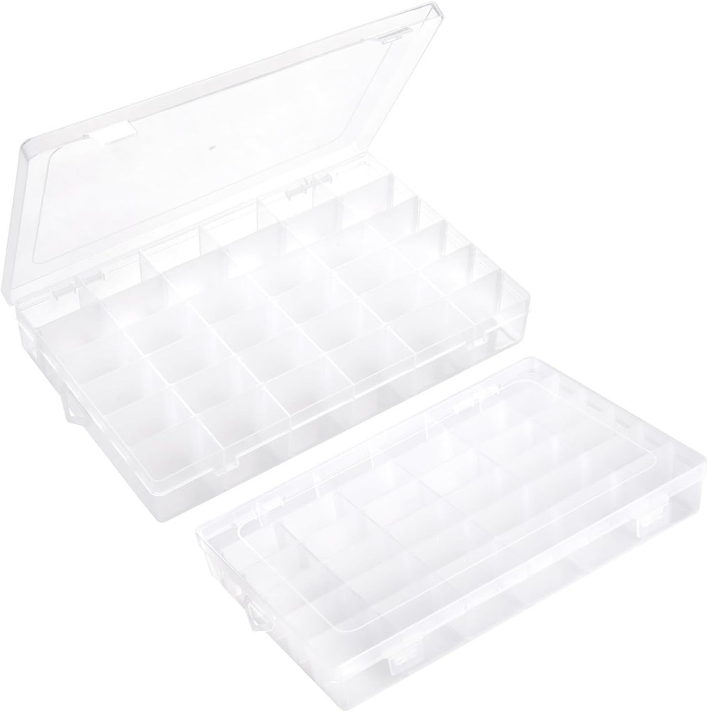 2Pcs Clear Visible Plastic Storage Box- Rectangular Storage Box, Suitable For...