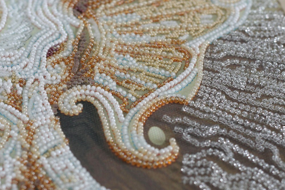 Bead Embroidery Kit DIY Elephant Bead needlepoint Abris Art