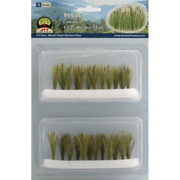 JTT Scenery Products ~ O scale ~ CATTAILS 1-1/2" tall, 24/pk ~ 0595536