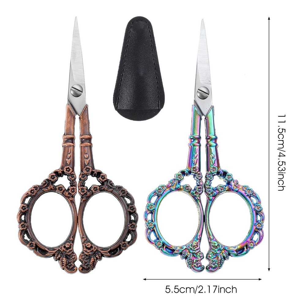 2 Pcs Pretty Embroidery Scissors Small Crochet Thread Scissors