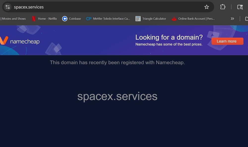 WEBSITE URL DOMAIN NAME "SPACEX.SERVICES" FOR SALE