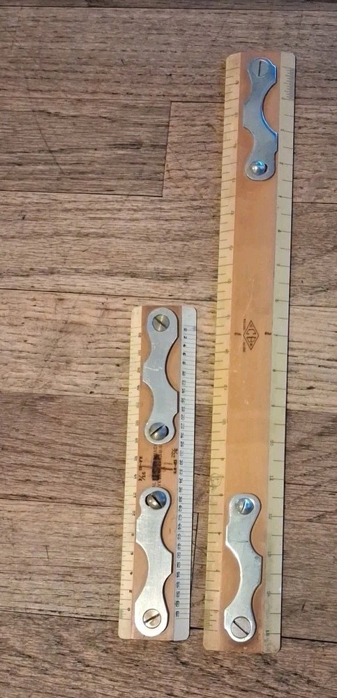 Vintage Universal Drafting 13" And 7" Machine Scale Ruler