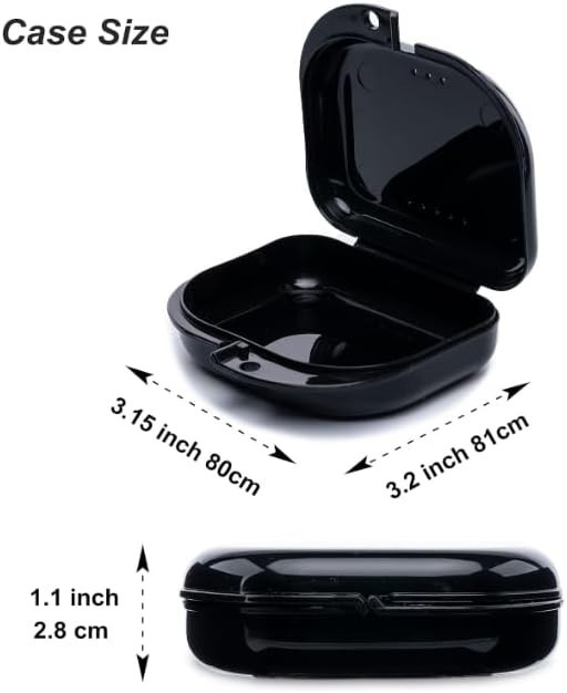 4-Pack Vented Retainer & Denture Cases - Durable, Easy to Clean, Color Options