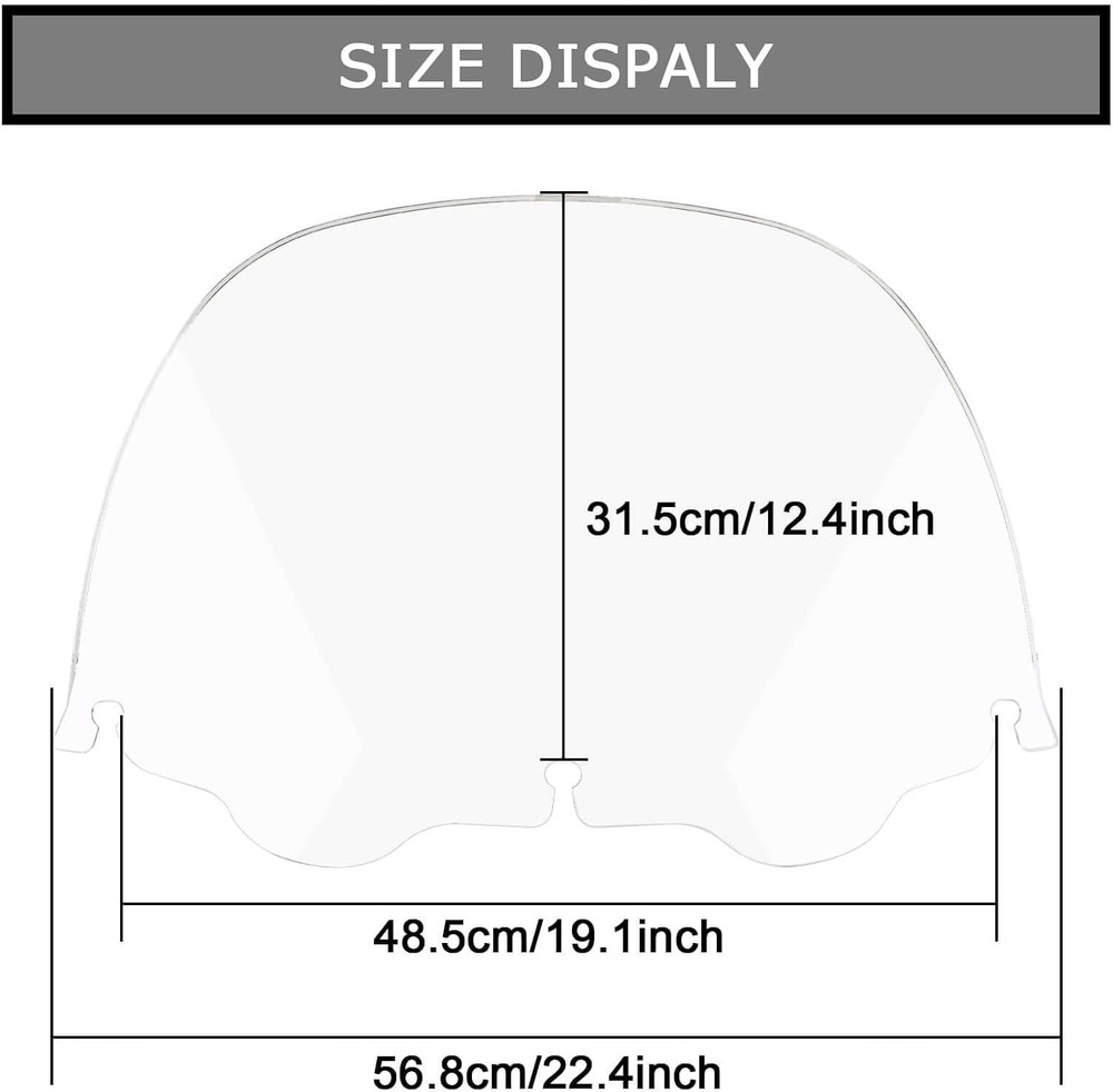 Clear 13" Wave Windshield Windscreen For Electra Glide FLHT FLHX 1996-2013