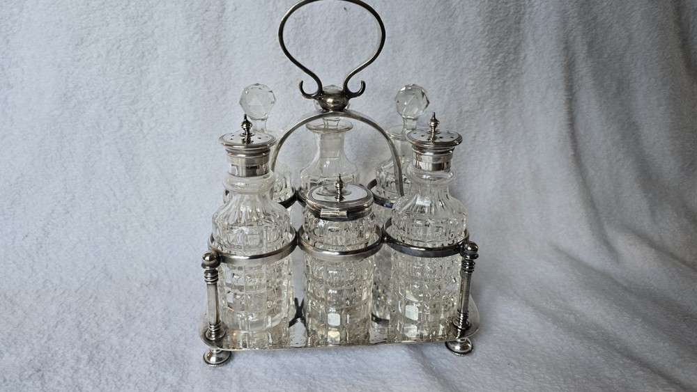 Antique Thomas Woolley Silver Plated Cruet Set