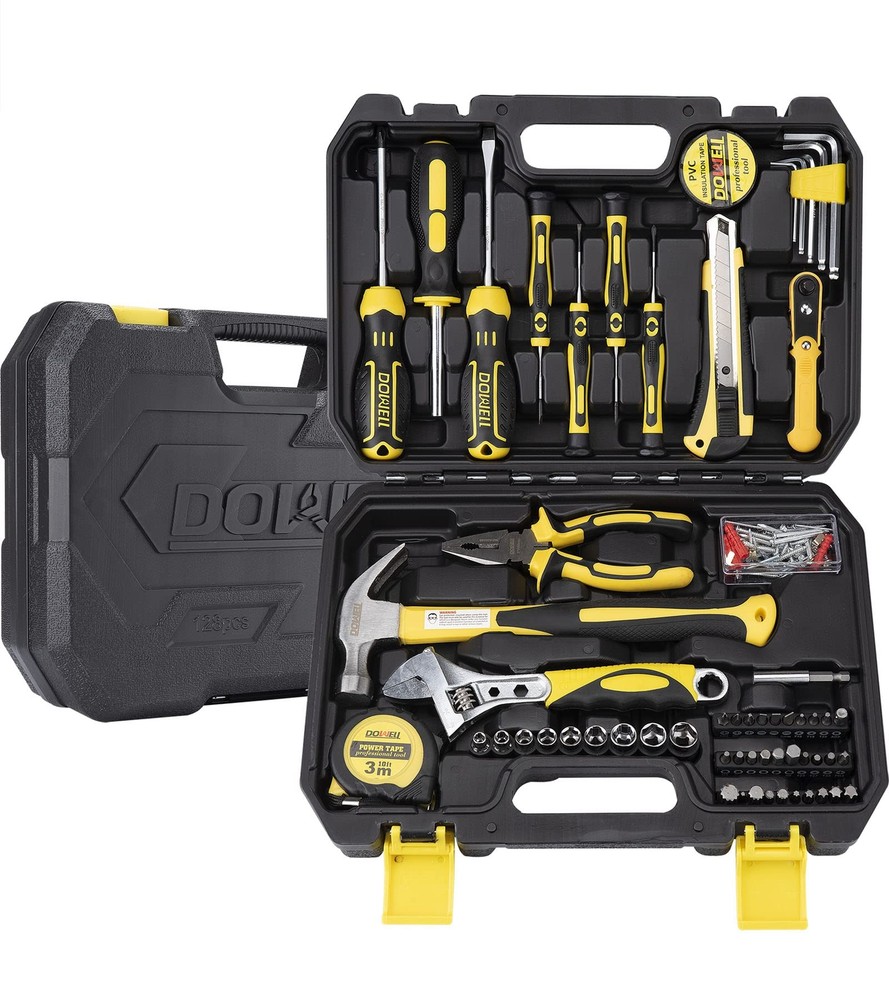 Tool Set Auto Repair Household Tool Kit With Socket Wrench Screwdriver Bits Set