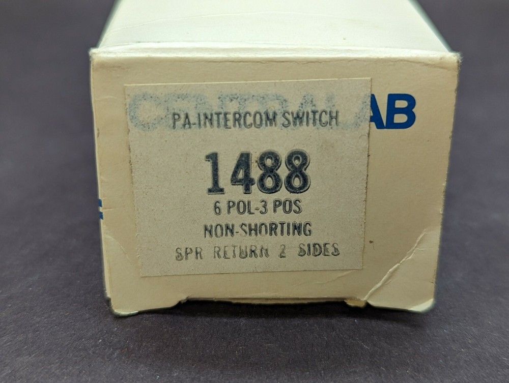Philips Centralab 1488 CRL Rotary Full Size PA Intercom Switch 6P, 3-Position
