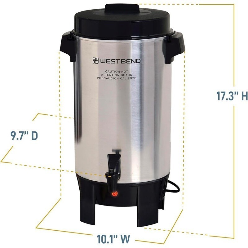 42 Cup Coffee Urn Automatic Temperature Control Beverage Dispenser Percolator US