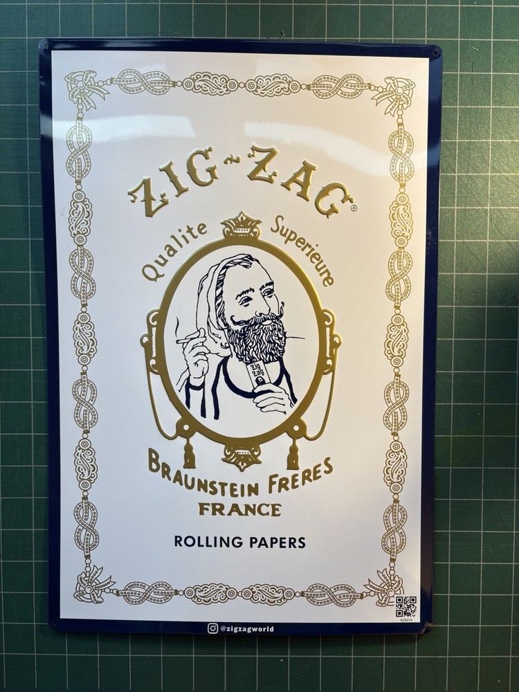 Zig Zag Rolling Papers Classic Metal Signs Wall Art Decor