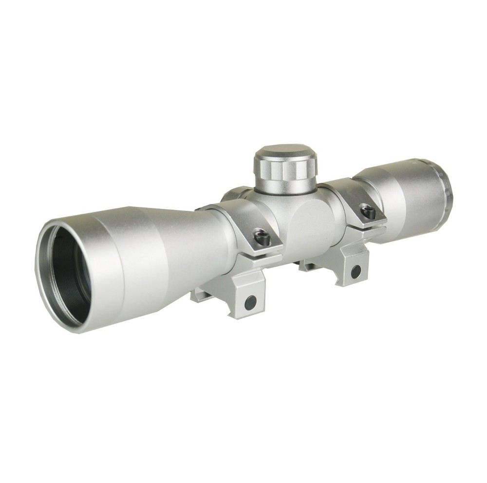 4x32 Compact Weaver Picatinny Mount Scope Mil With Ring, Anodized Silver