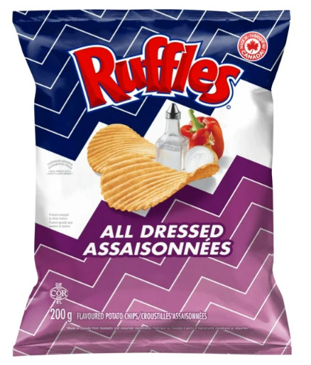Ruffles All Dressed Flavored Potato Chips, 200g (2 Pack)