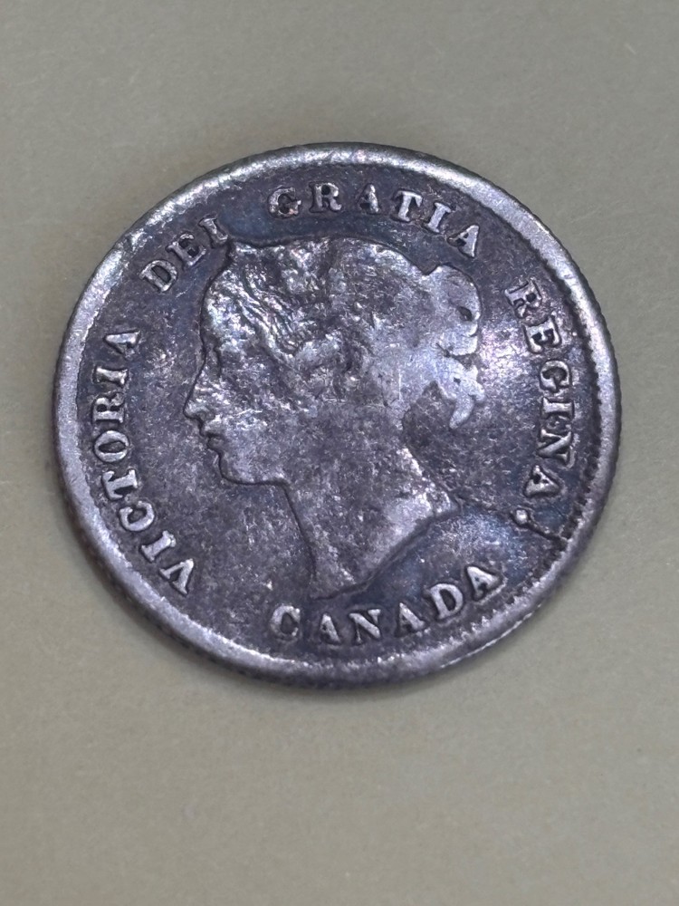 1872 Canadian 5 Cent Silver Coin
