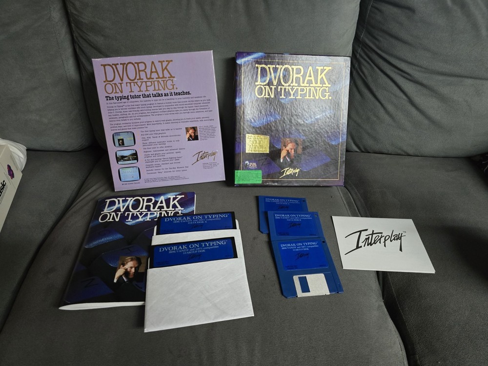 Dvorak On Typing Interplay 1991 1990’s 90’s Computer Software IBM/Tandy