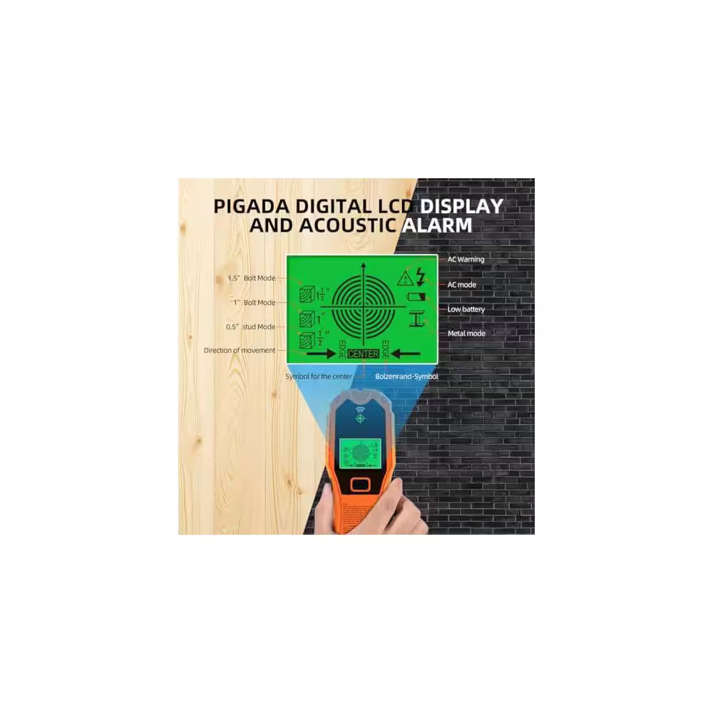 5 in 1 Stud Finder Wall Scanner with Pro Smart Sensor Chip HD LCD Display for Wo