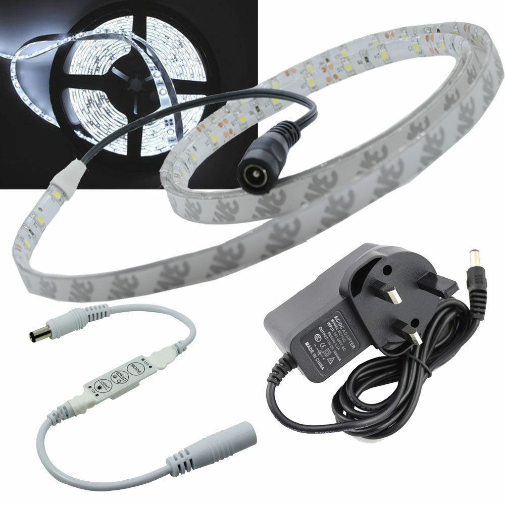 Complete Adjustable Kit 1 Meter Waterproof LED Strip Tape + + Mini Dimmer
