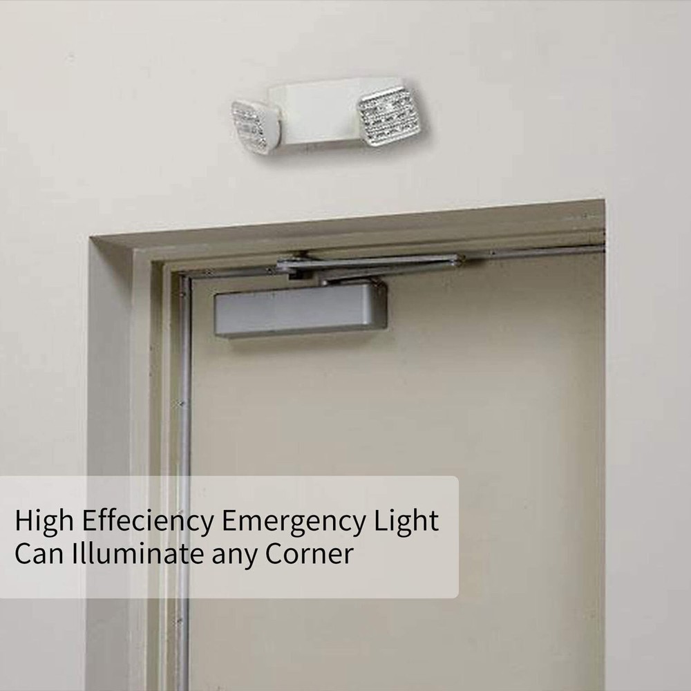 LED Emergency Light Commercial Adjustable 2 Head Battery Backup UL Listed 6 Pack