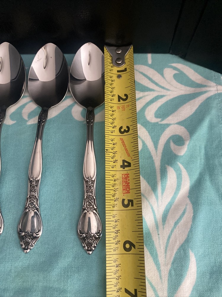 6 Oneida West Bend AFFECTION Stainless USA Glossy Teaspoons Flatware