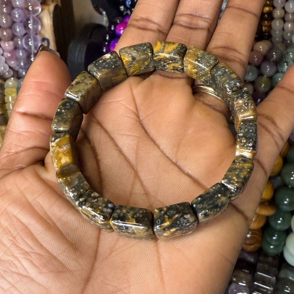 Fish ocean Jasper soft bangle 7’