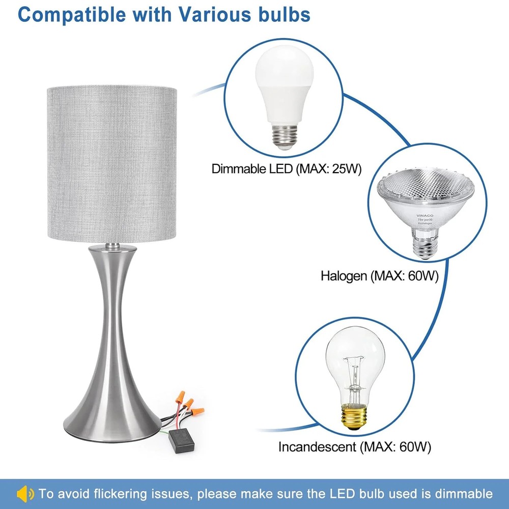 Touch Dimmer Switch 2 Pack, 3 Way Touch Control Modules, Replacement Sensor with