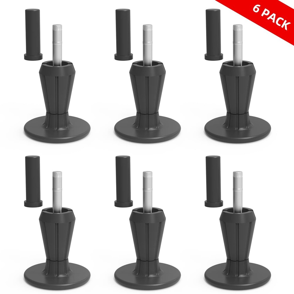 6Pcs Steel Stem Plastic Bed Frame Feet,Sturdy Bed Frame Legs for Replace Whee...