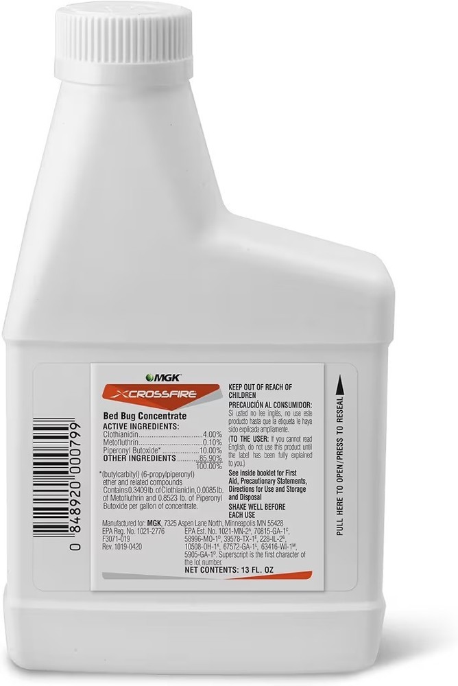 Bed Bug Concentrate CrossFire Kills Bedbugs All Life Stages Including Eggs 13 Oz