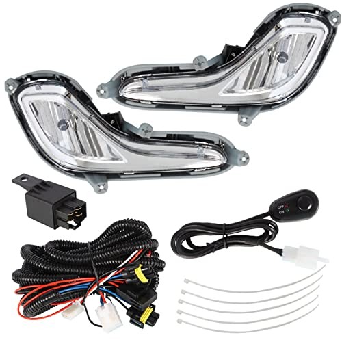 Fog Lights Assembly Replacement for 2012-2016 Accent with Bulbs & Harness