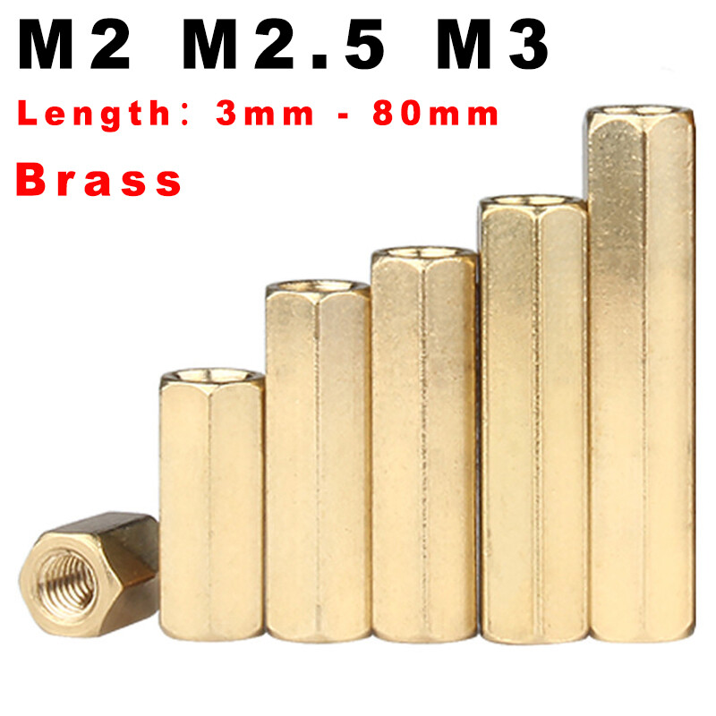 M2 M2.5 M3 Hex Hexagonal Pillar Standoff Spacer Support PCB Brass 3mm - 80mm