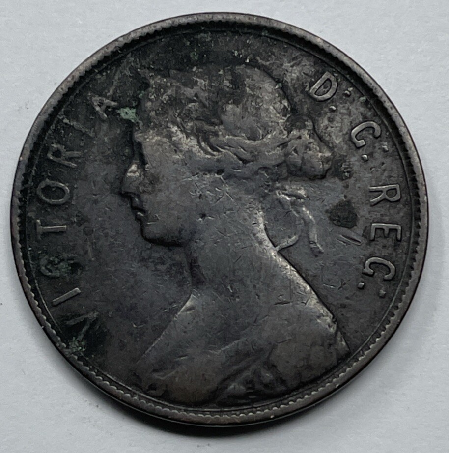 1890 Newfoundland Large Cent, VG Condition. C-1081