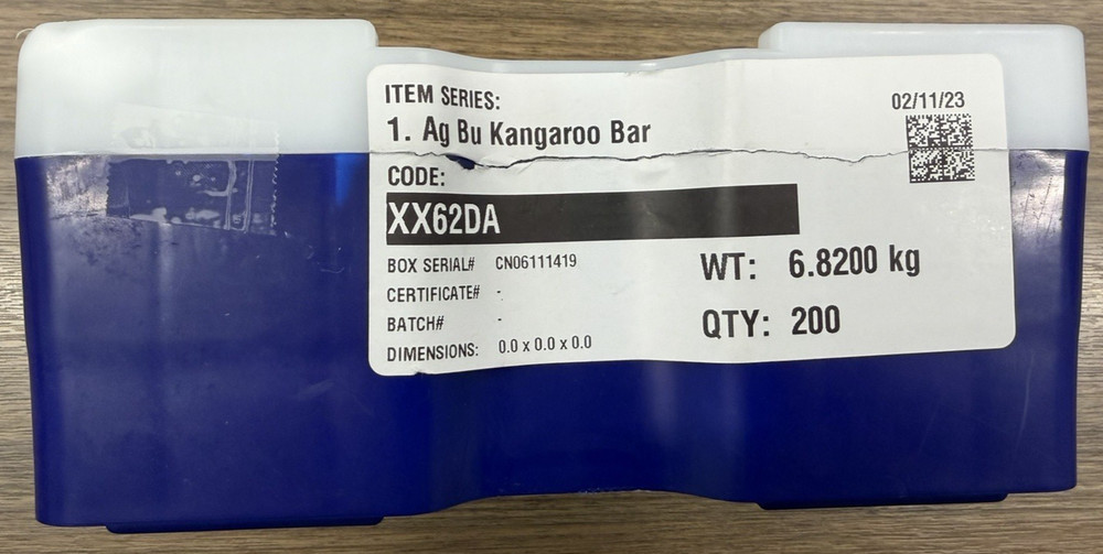 Perth Mint Rectangle Kangaroo Bar EMPTY Mini Monster Box , USED, NO METALS.