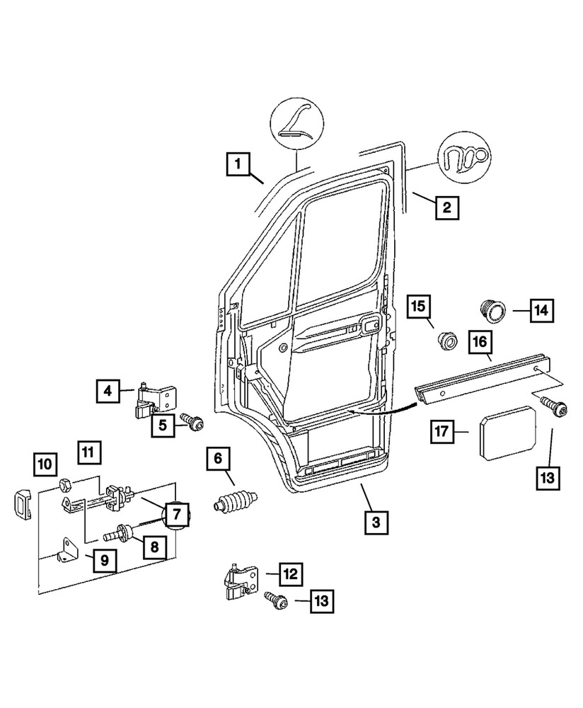 Genuine Mopar Front Door Check Left 5104335AA