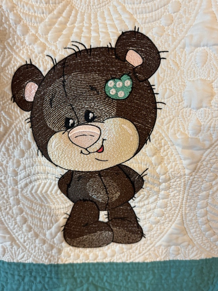 Quilted Bear Baby Blanket 36”x 45”