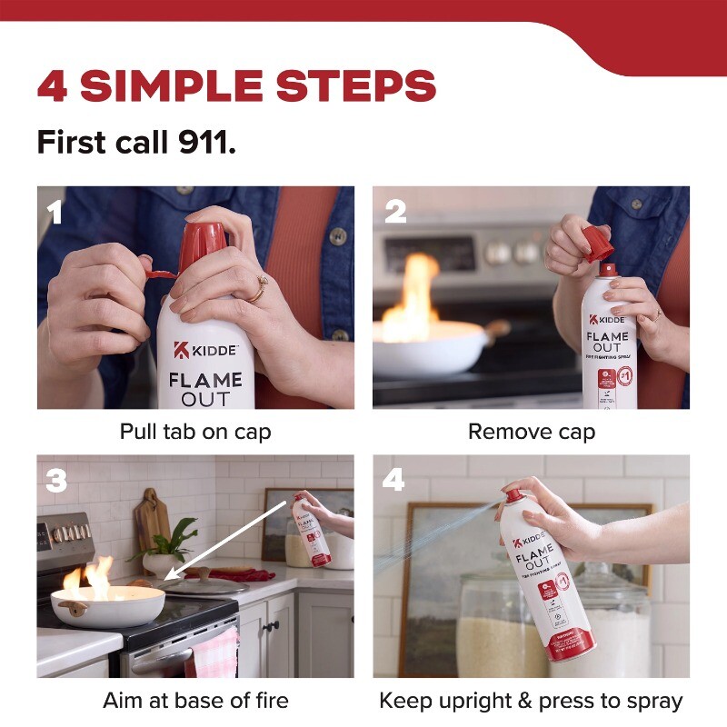 Kidde Flame Out Fire Extinguisher, Aerosol Spray