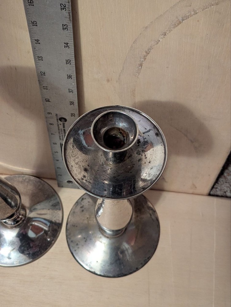 Impressive Massive Silver Plated HEAVY Candlestick Pair