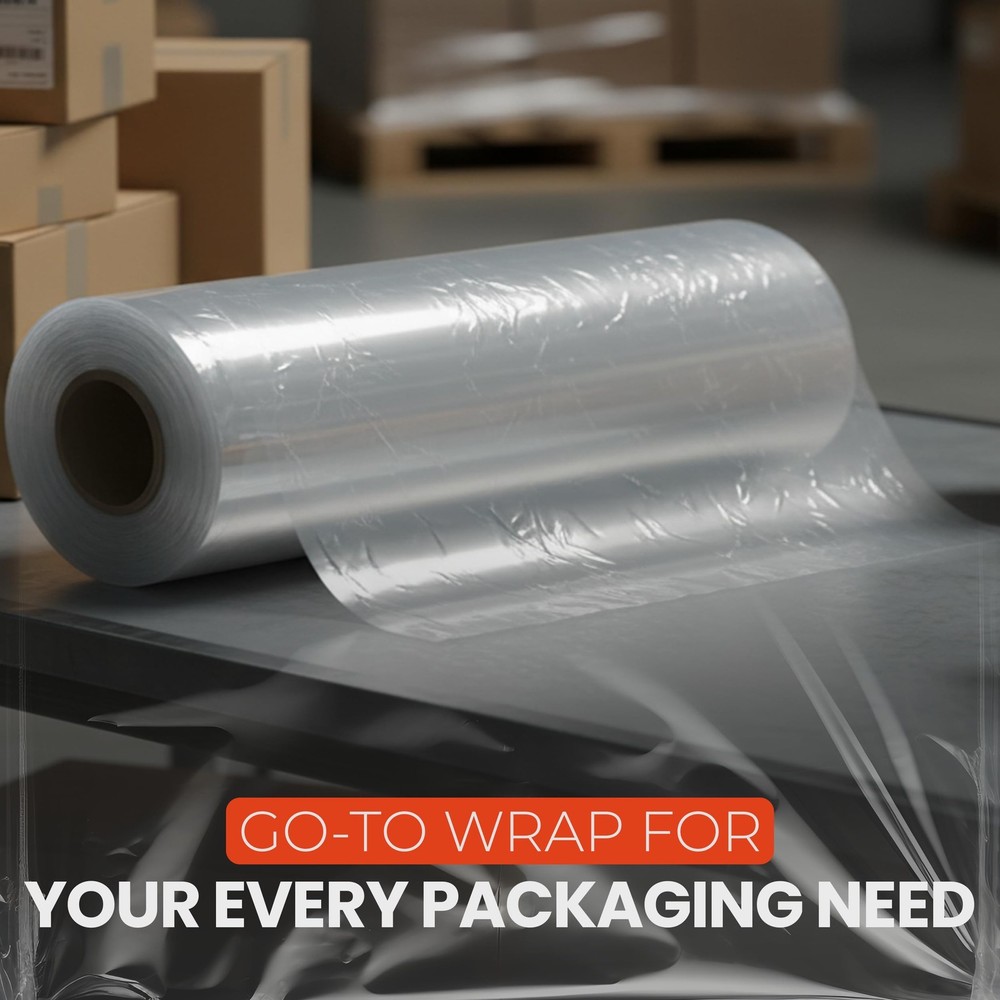 Heavy Duty 18" Shrink Wrap Roll – Clear Stretch Wrap for Moving & Packing | 7...