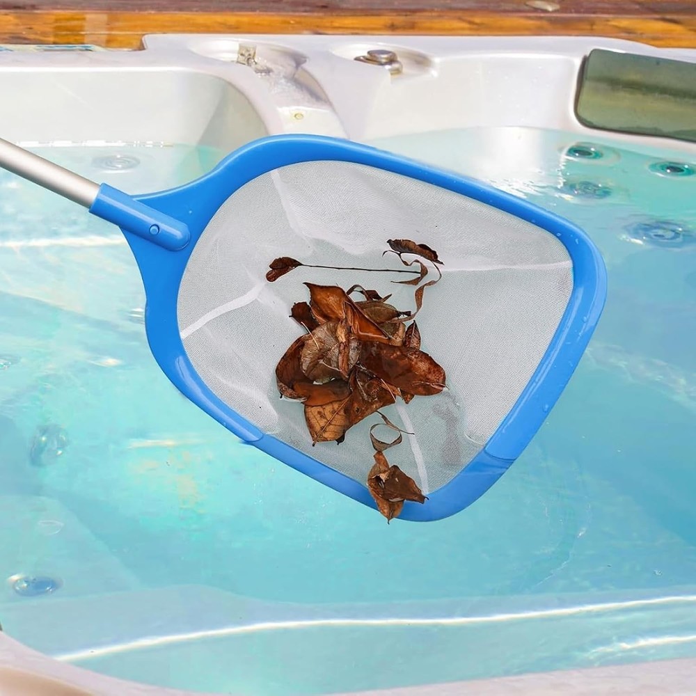 Pool Leaf Skimmer Net Fine Mesh Aluminum Frame Cleaning Tool