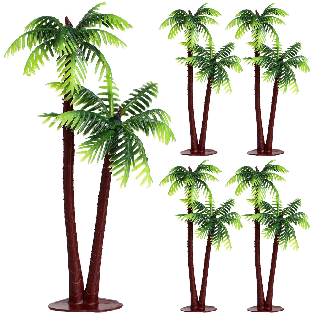 5PCS Simulated Aquarium Decorations Plants for Artificial Palm Tree Plants