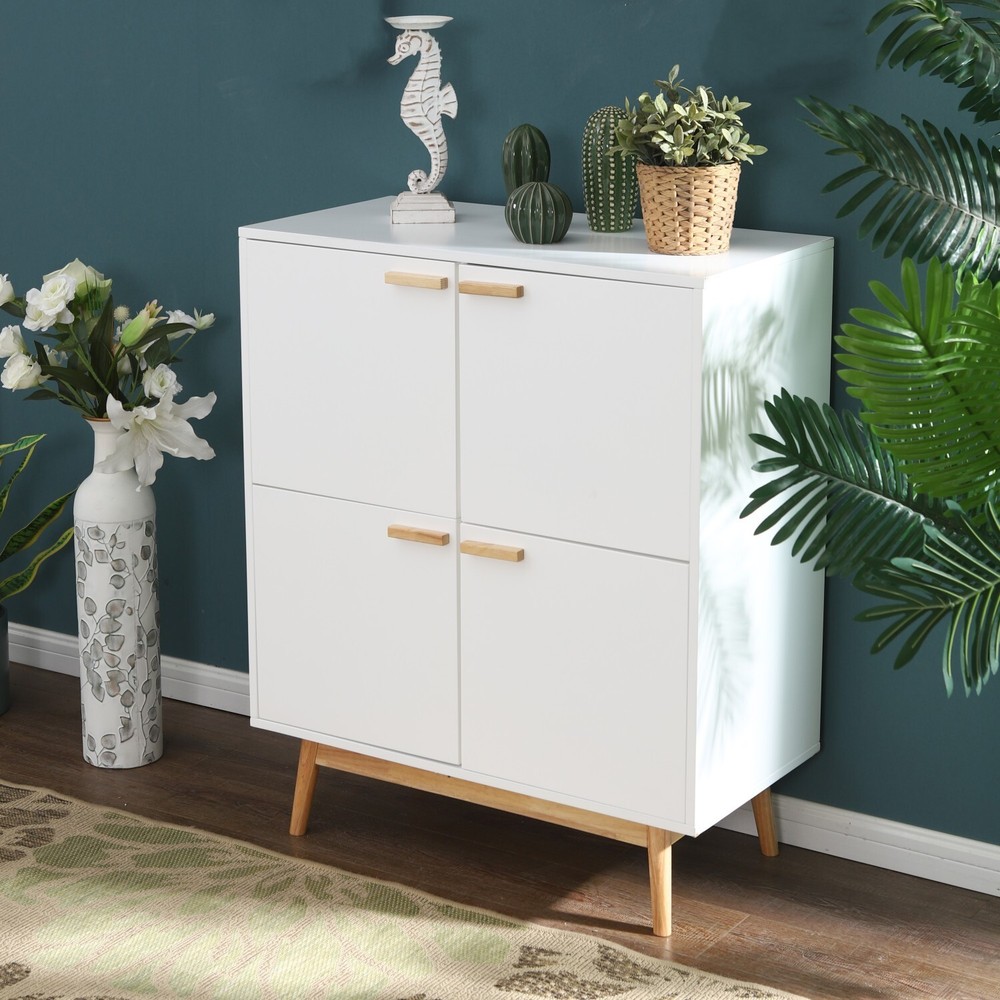 Accent Cabinet with 4 Doors Storage Sideboard Buffet Cabinet for Dining Room