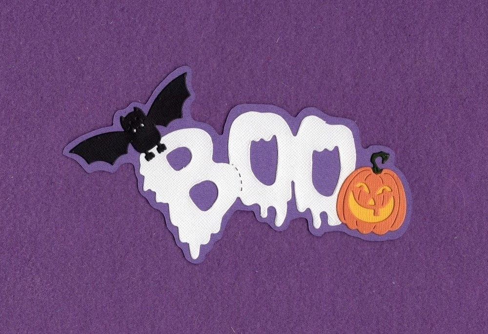 BOO Halloween  die cuts scrapbook cards