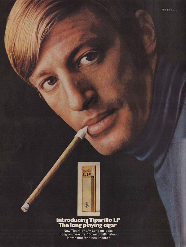 1968 Tiparillo LP Cigar: Long Playing Cigar Vintage Print Ad